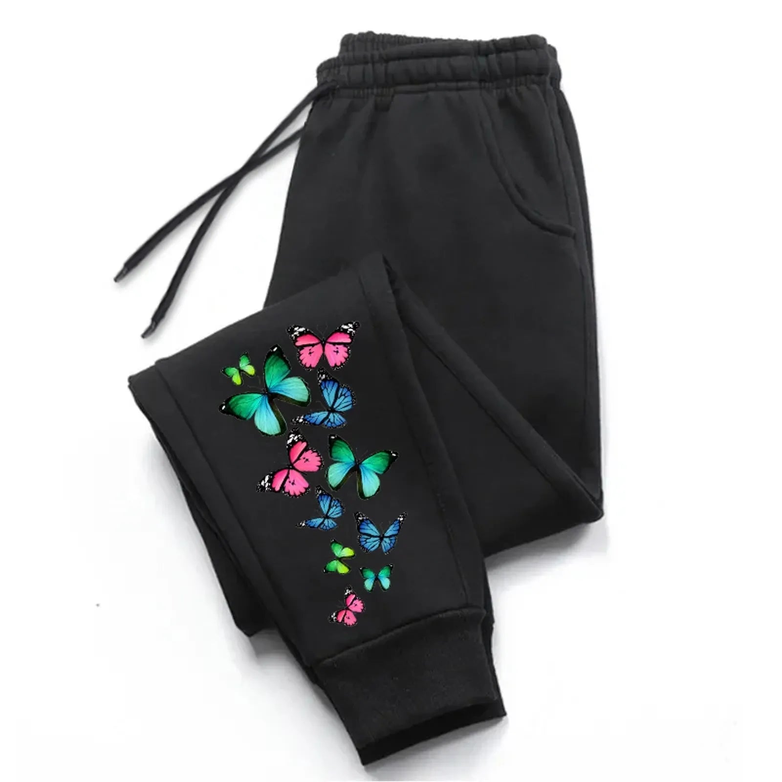 Colorful Butterfly Printed Sweatpants for Women