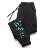 Colorful Butterfly Printed Sweatpants for Women