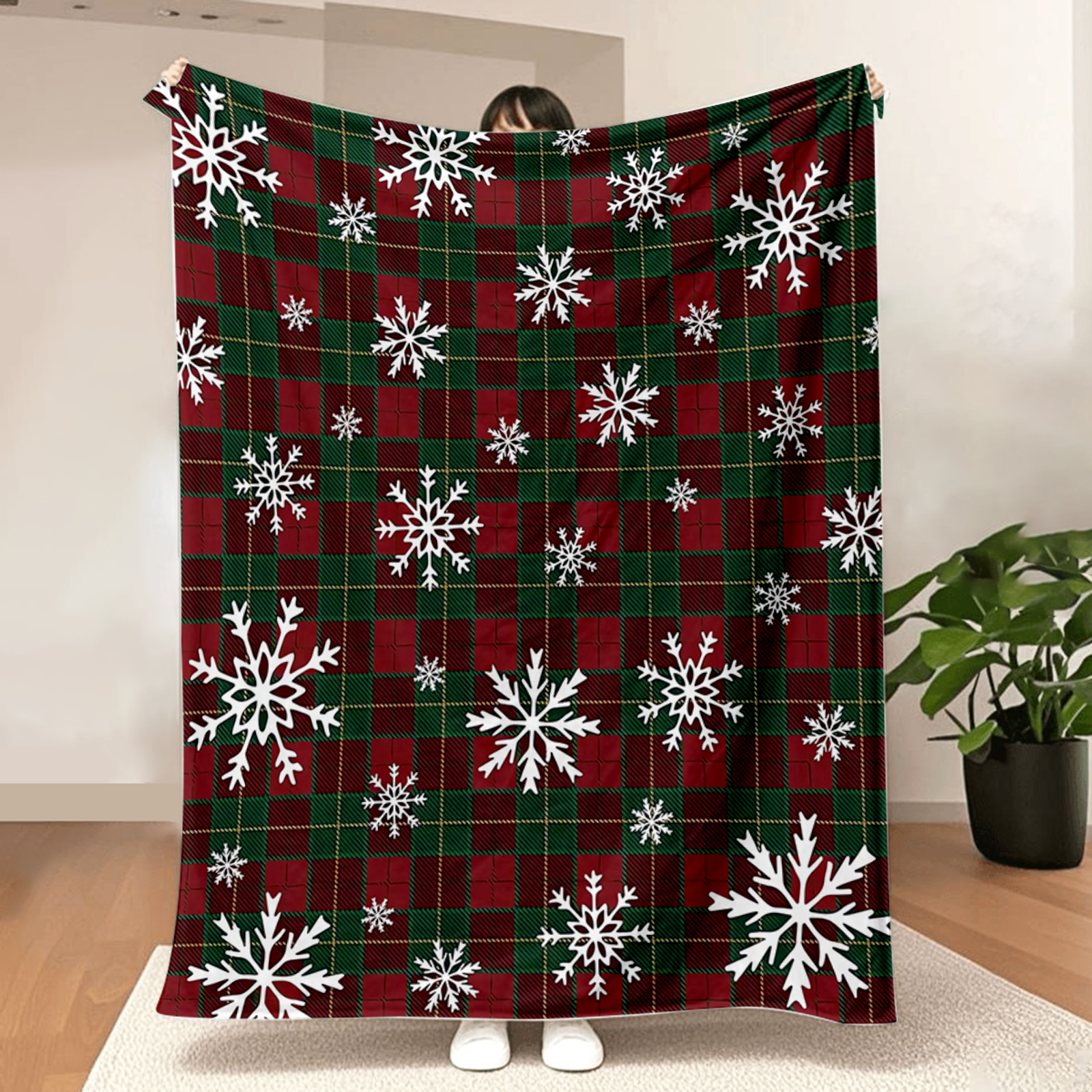 Christmas Red Buffalo Plaid Flannel Blanket