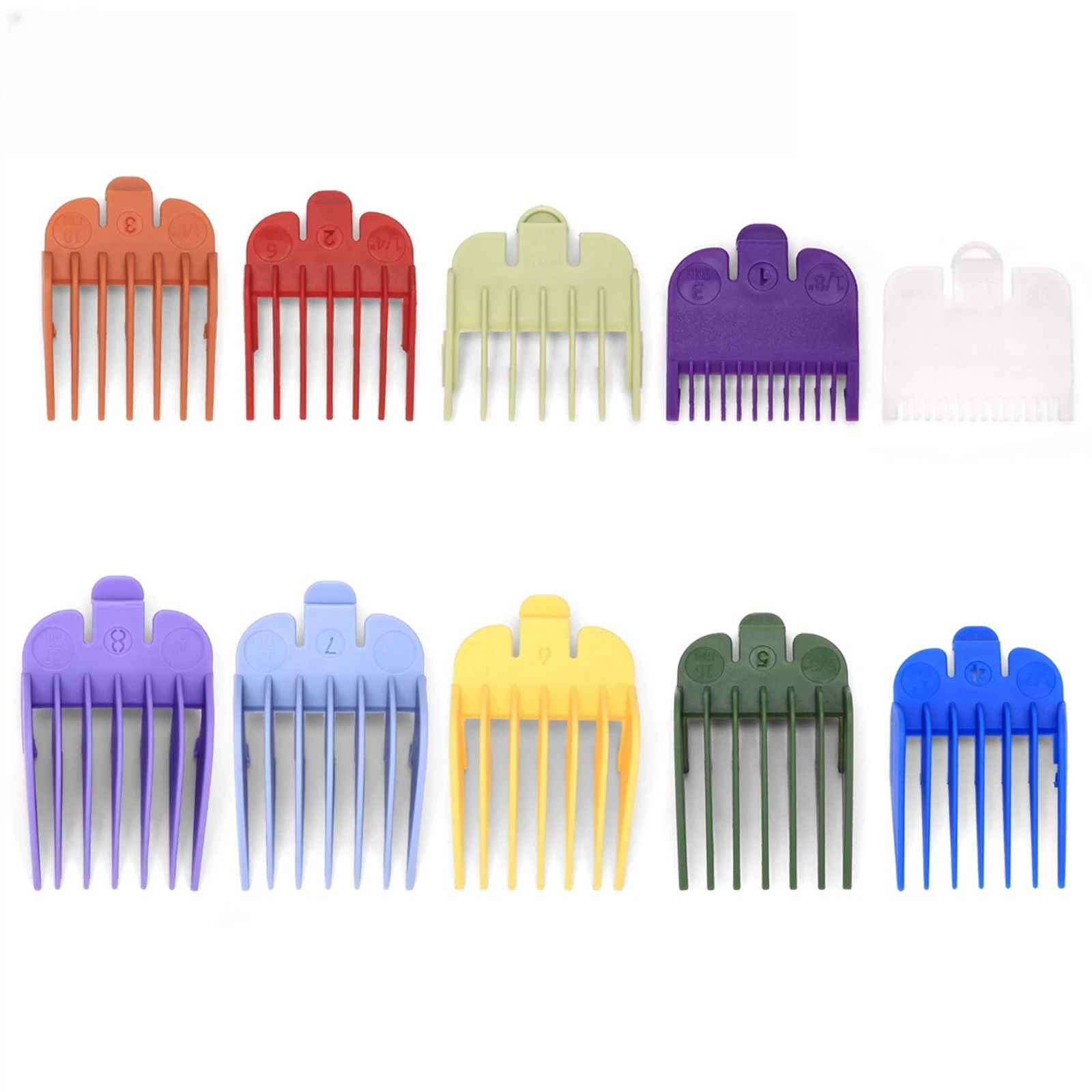 10PCS Hair Clipper Limit Comb Guide Attachment Set
