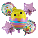 5 Pcs Cartoon Rabbit Foil Balloons for Easter & Birthday