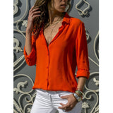 Women's Vintage Polo Collar Autumn Blouse