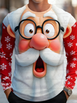 Funny Santa Claus Print Long Sleeve T-Shirt