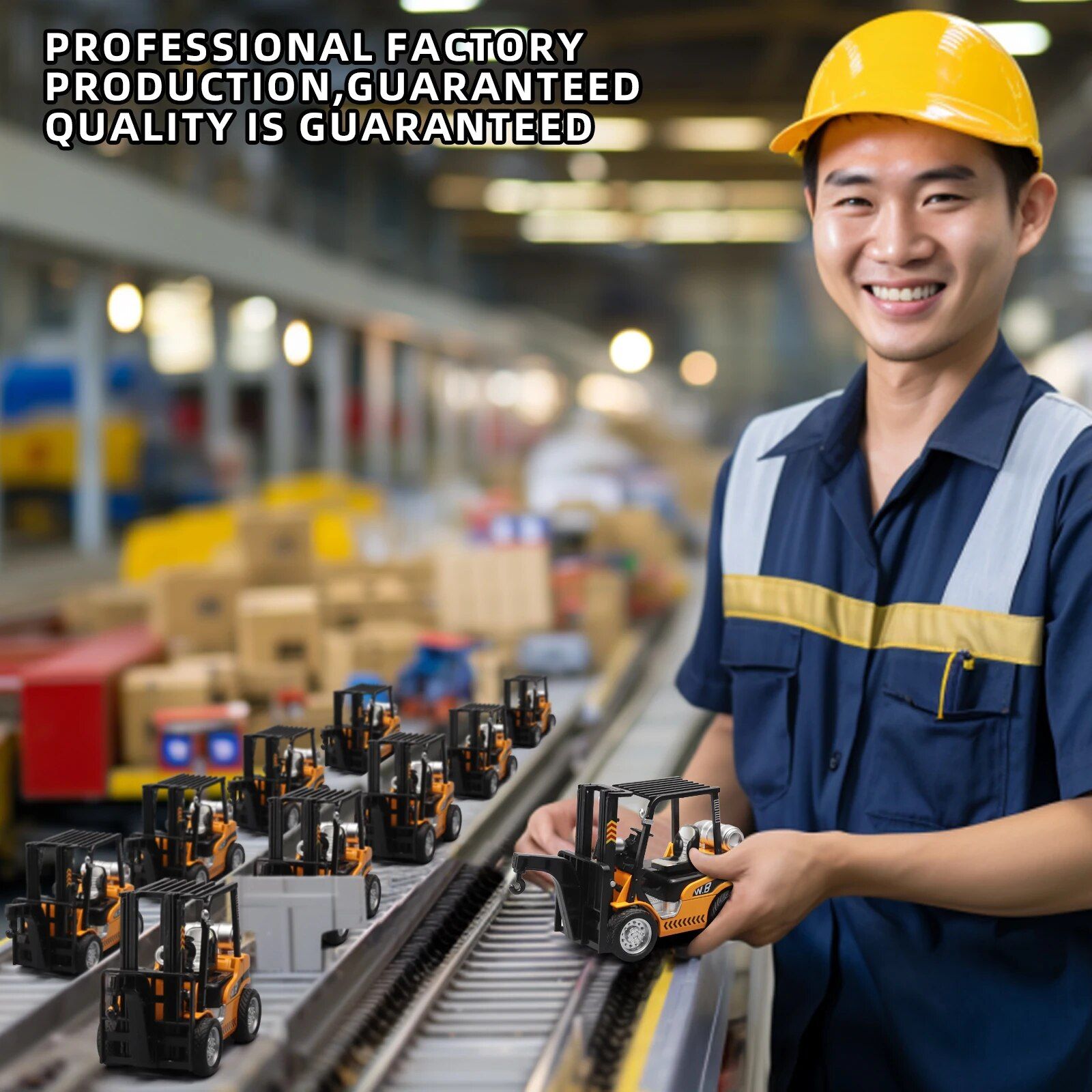 1:24 Scale Alloy Construction Forklift & Crane Toy Model