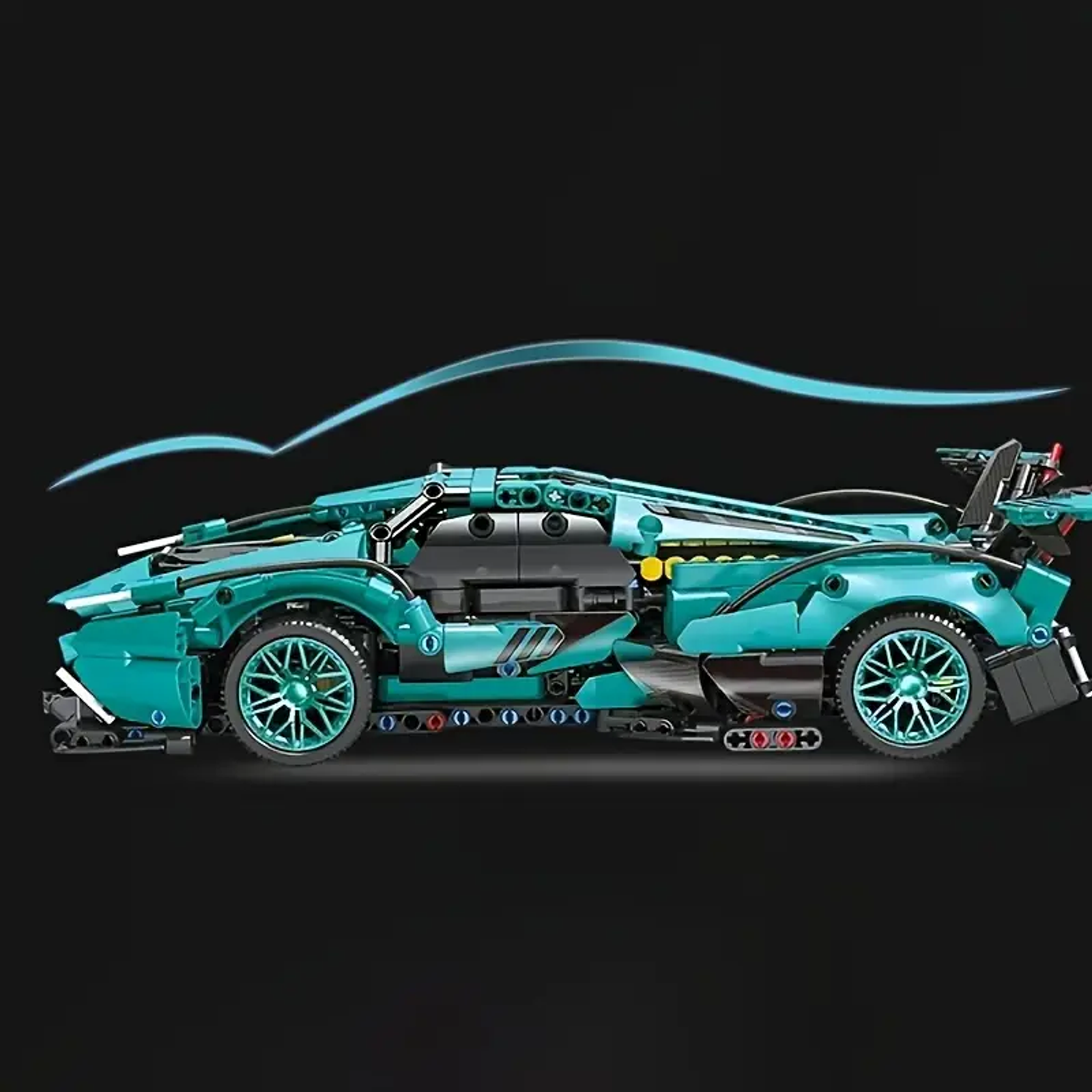 1284-Piece Blue Supercar Building Block Set