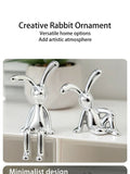 2PC Long-Eared Rabbit Ornaments for Home Decoration