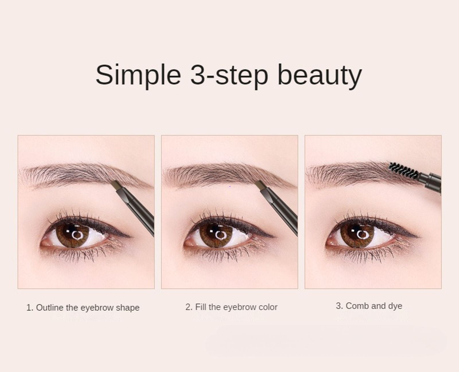 2 in 1 Waterproof Eyebrow Pencil - Long Lasting & Easy to Use