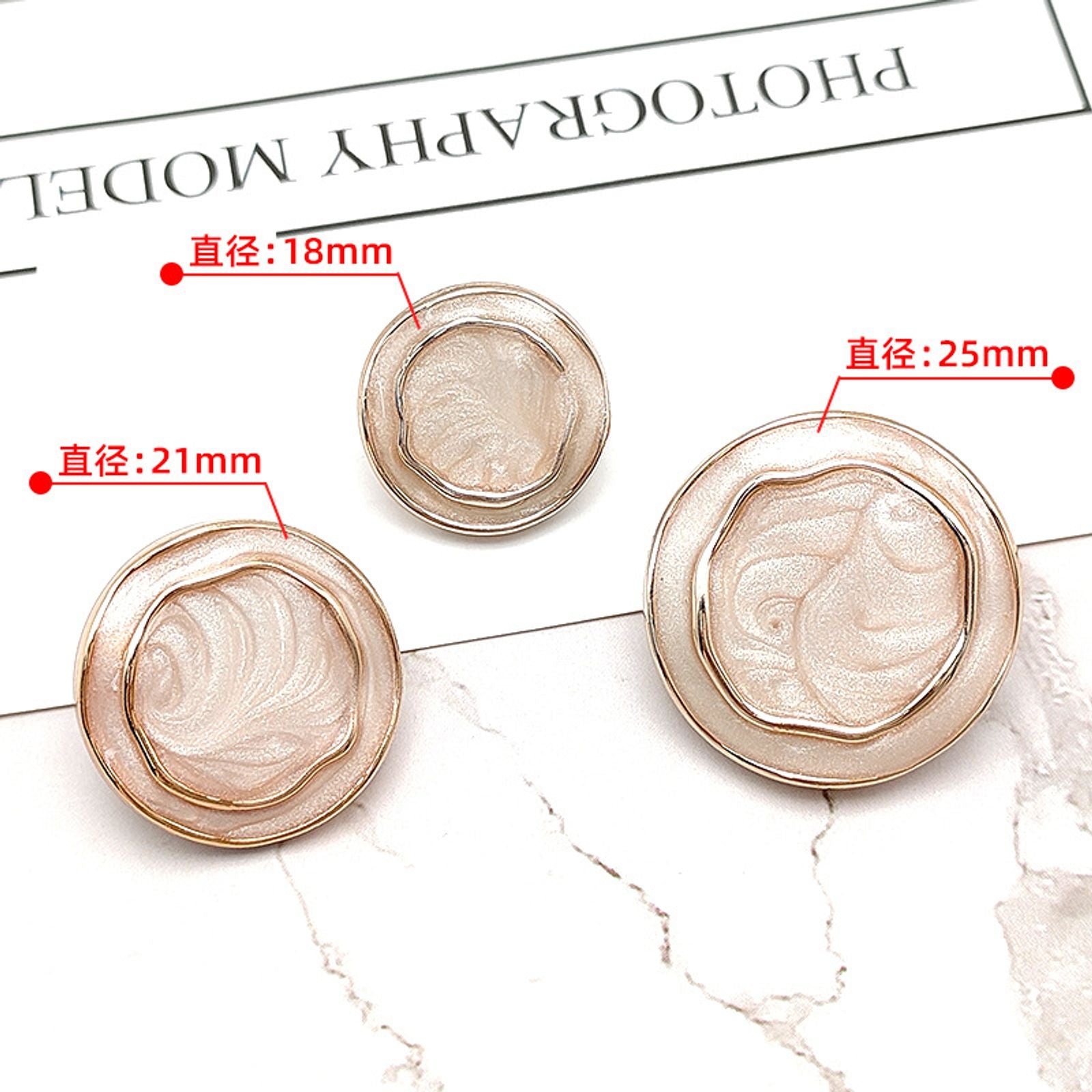 Gold Flower Resin Buttons for Sewing - Set of 6