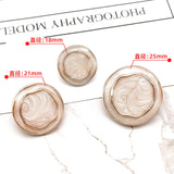 Gold Flower Resin Buttons for Sewing - Set of 6