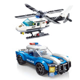 City Police Helicopter Building Blocks Educational Toy