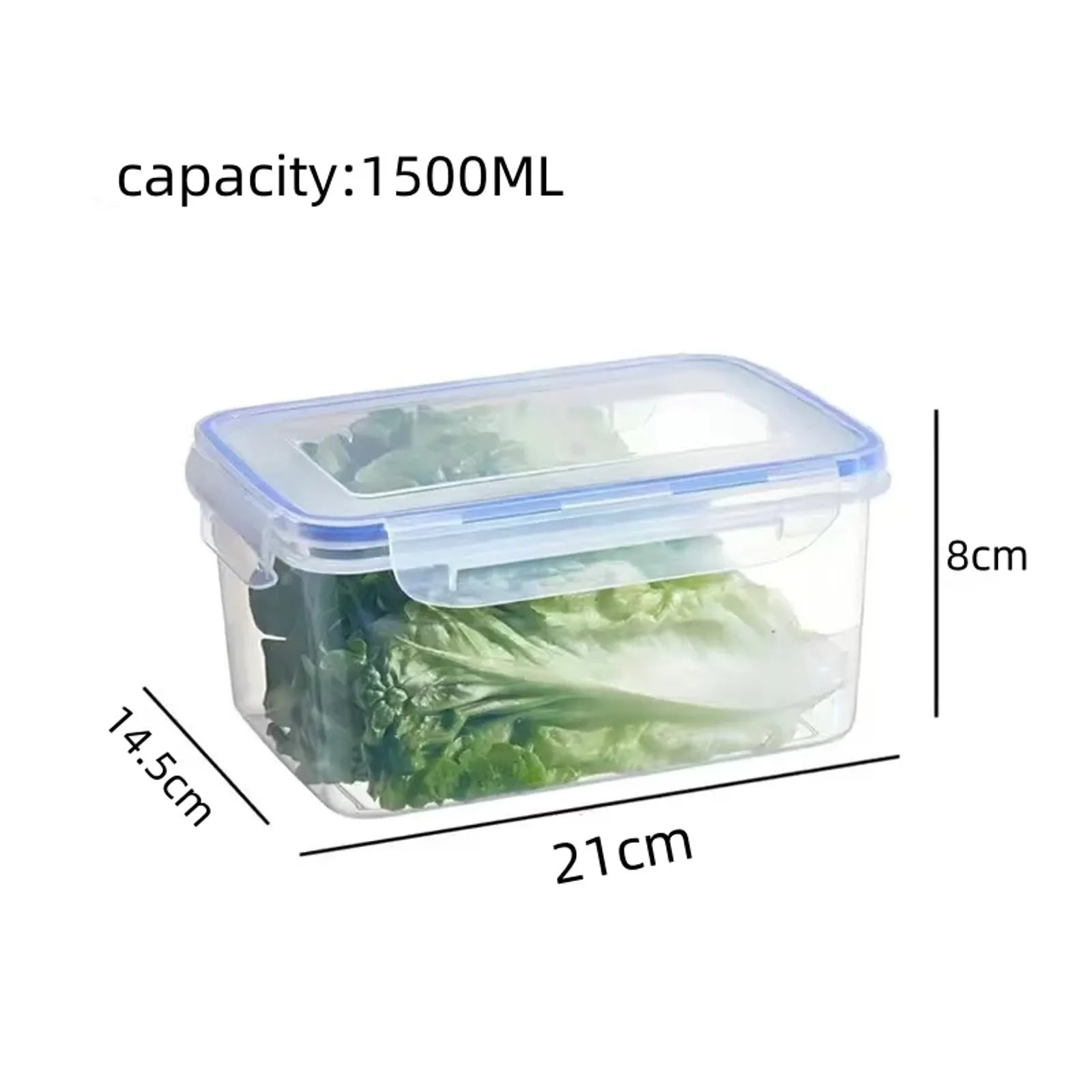 Sealed Rectangular Refrigerator Storage Box with Lid