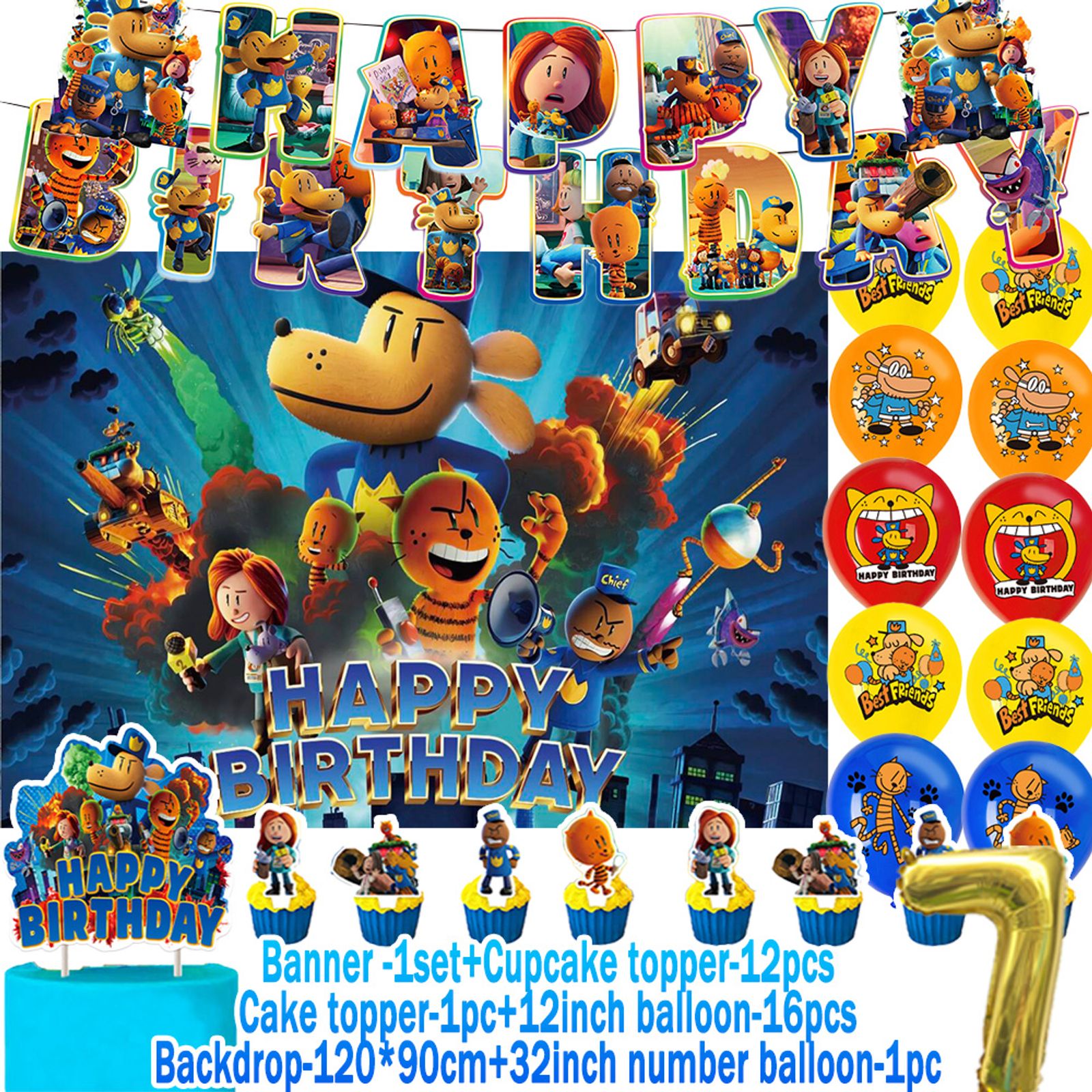 Blue Dogs Kids Birthday Party Supplies Decoration