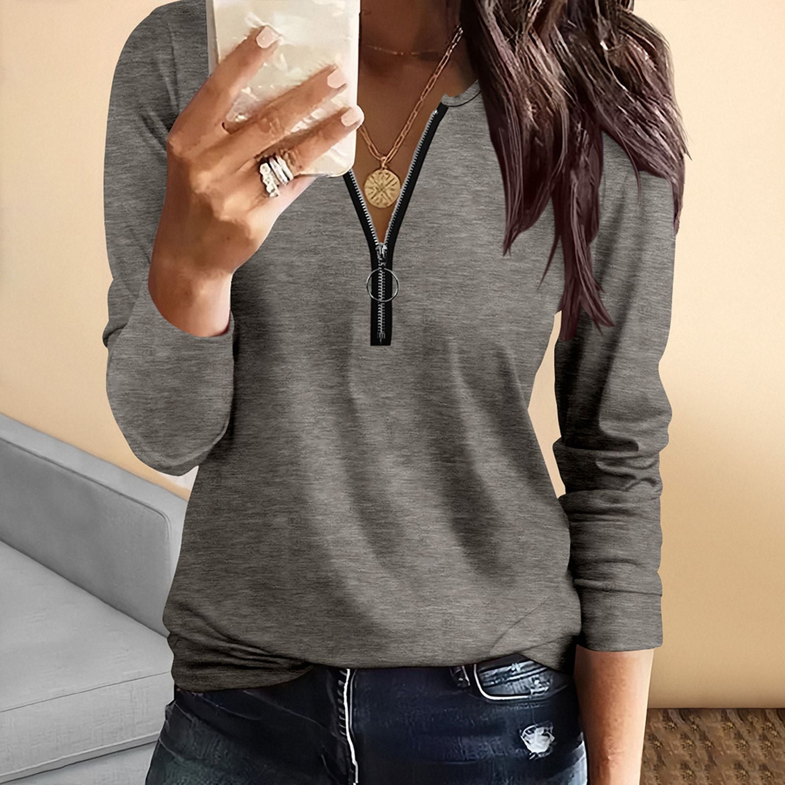 Summer Women's Casual Long-Sleeved Printed T-Shirt