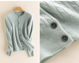 Women’s O Neck Long Sleeve Cable Knit Cardigan Sweater