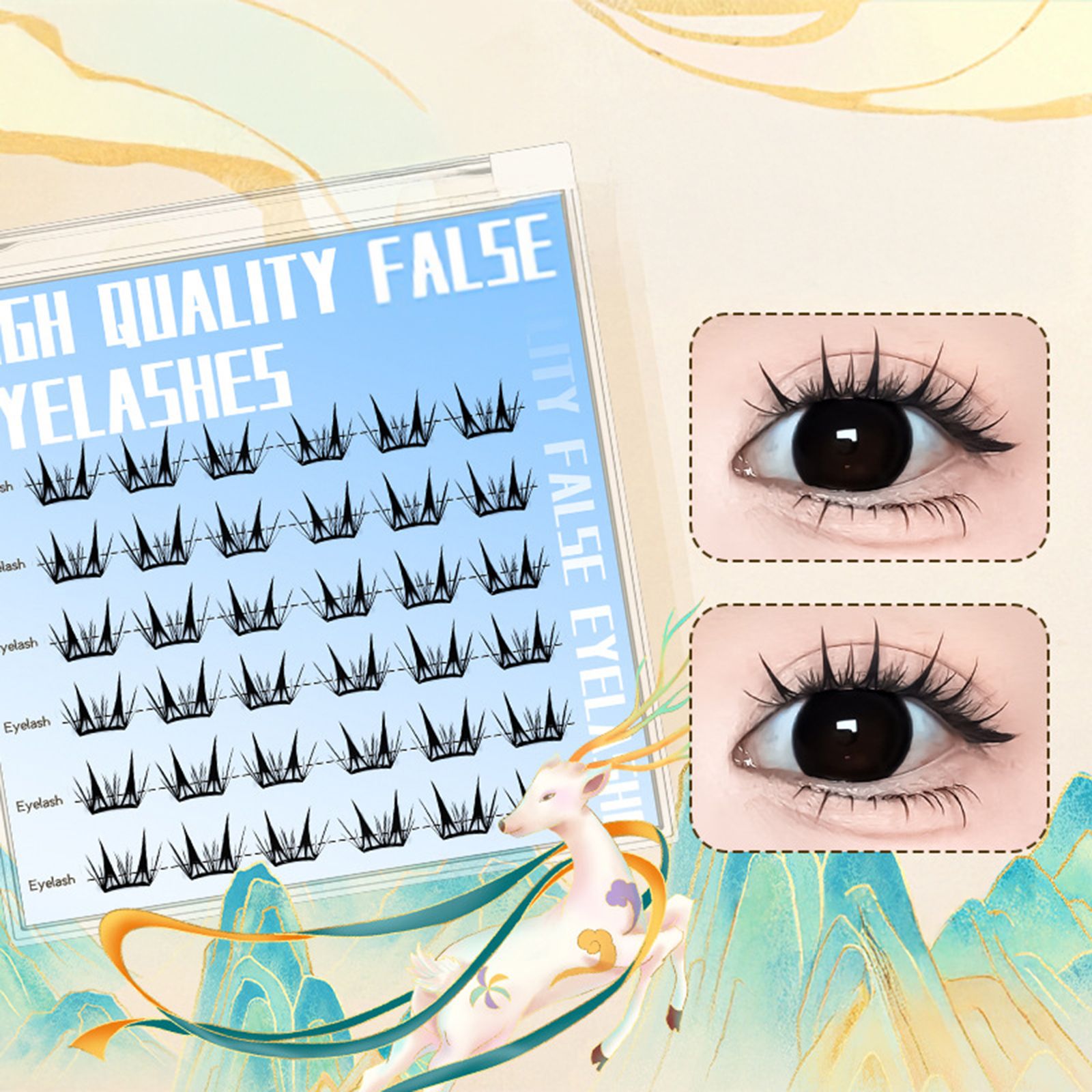 Natural Press-On Lash Clusters for Cosplay & Everyday Wear