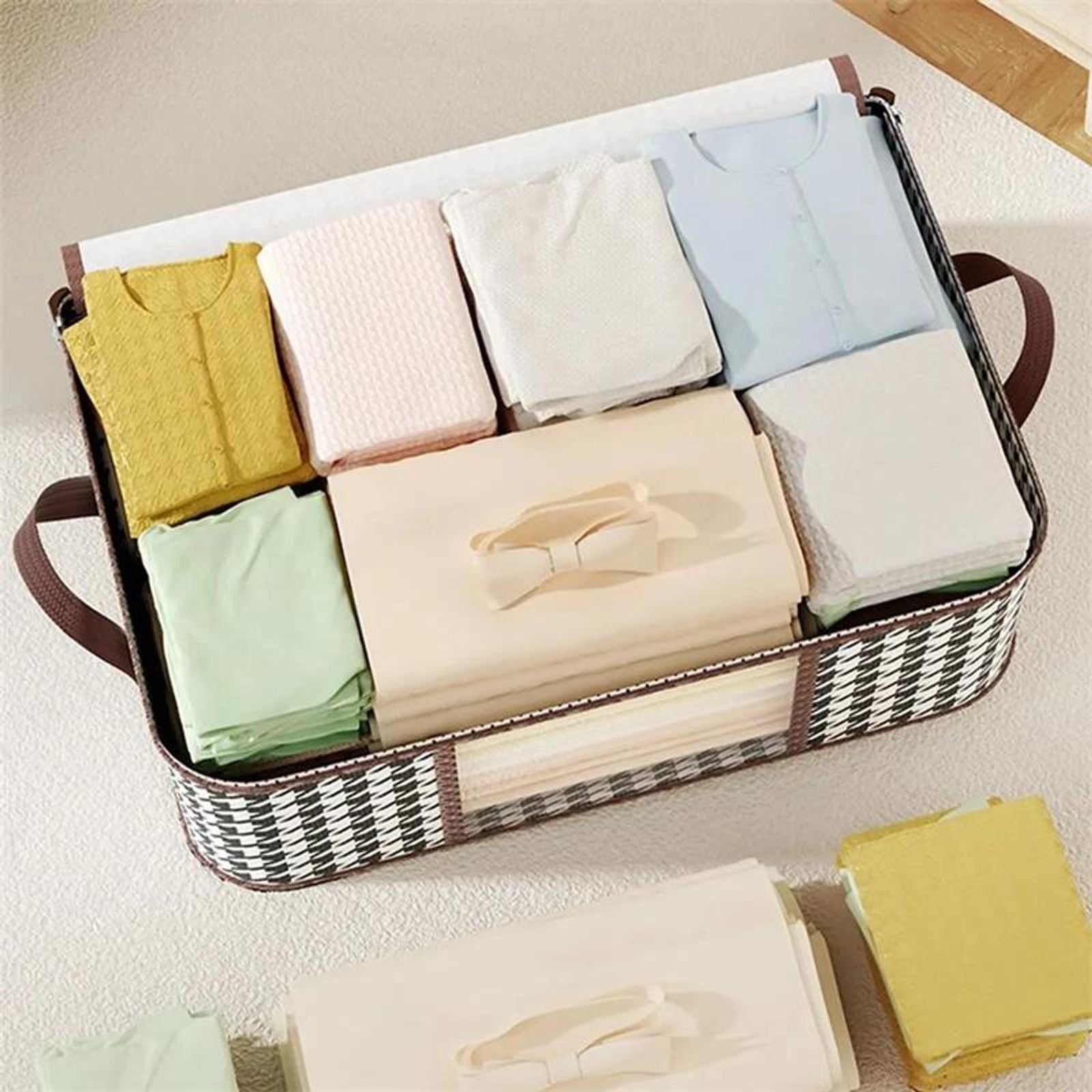 Large Clear Foldable Storage Box with Handles and Zipper