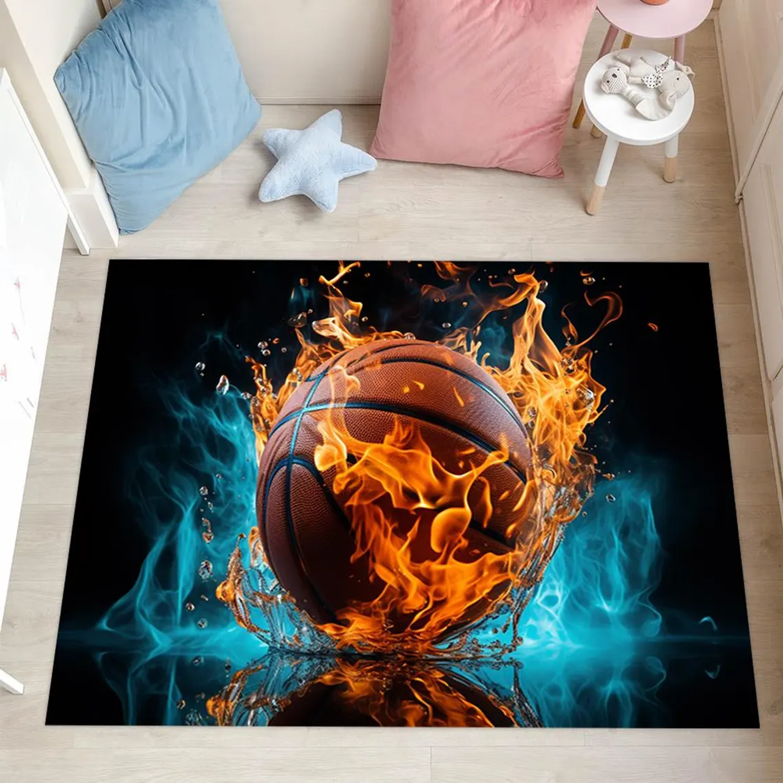 Soccer Ball Area Rug for Living Room and Bedroom