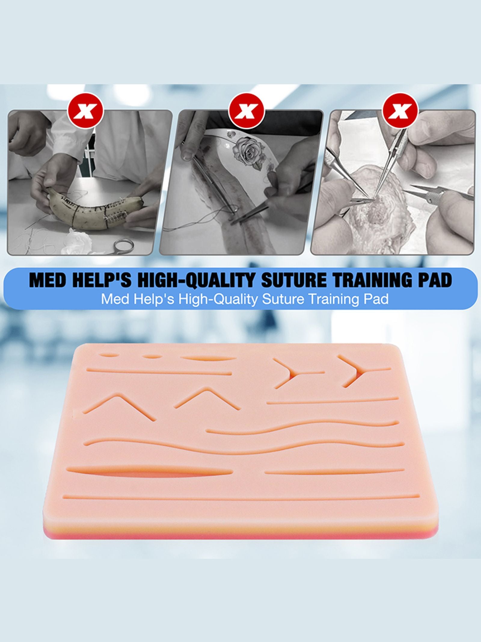 Silicone Skin Pad Suture Training Kit for Medical Practice
