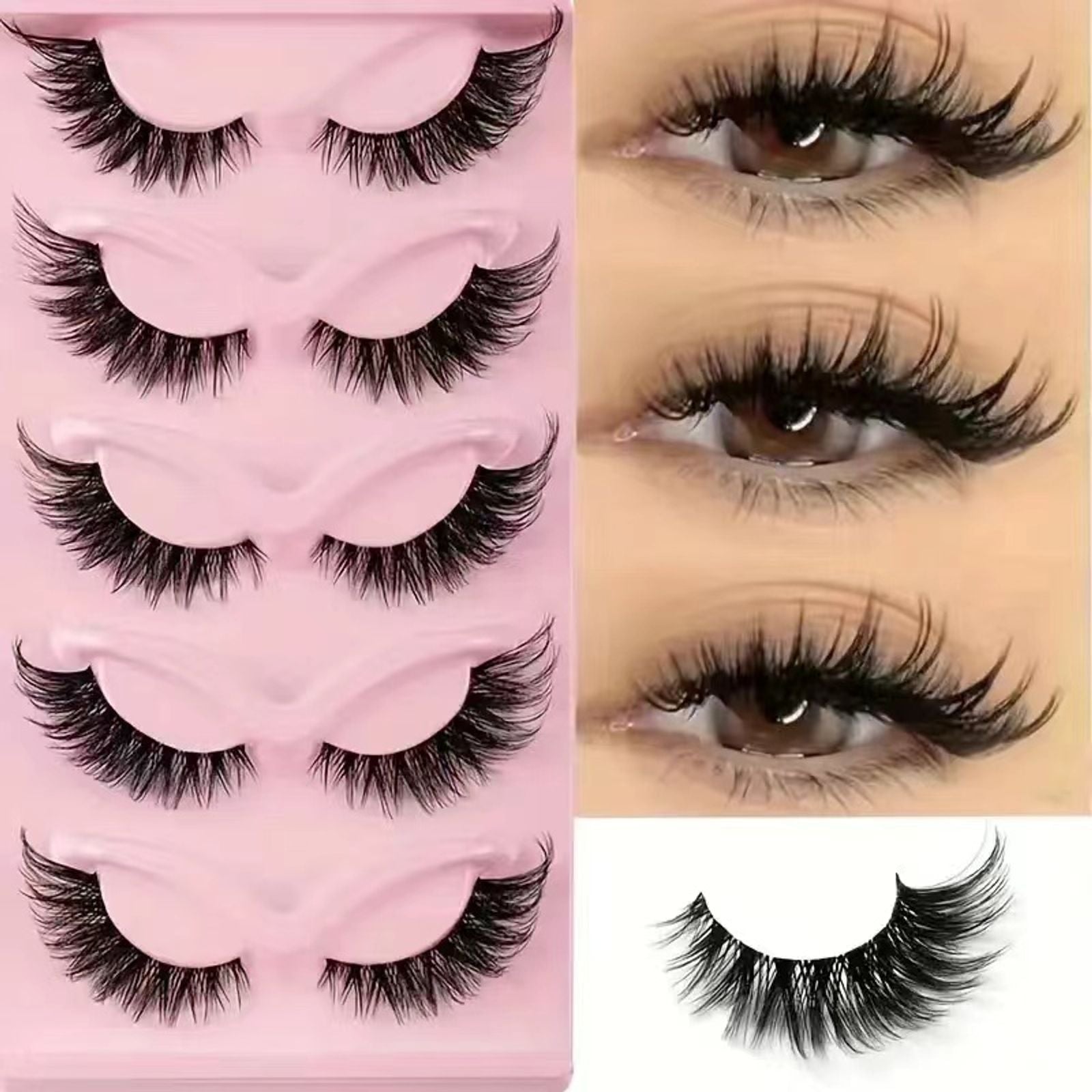 5 Pairs Cat Eye Faux Eyelashes