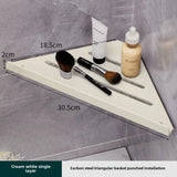 Wall-Mounted Triangle Drain Shelf with Hooks
