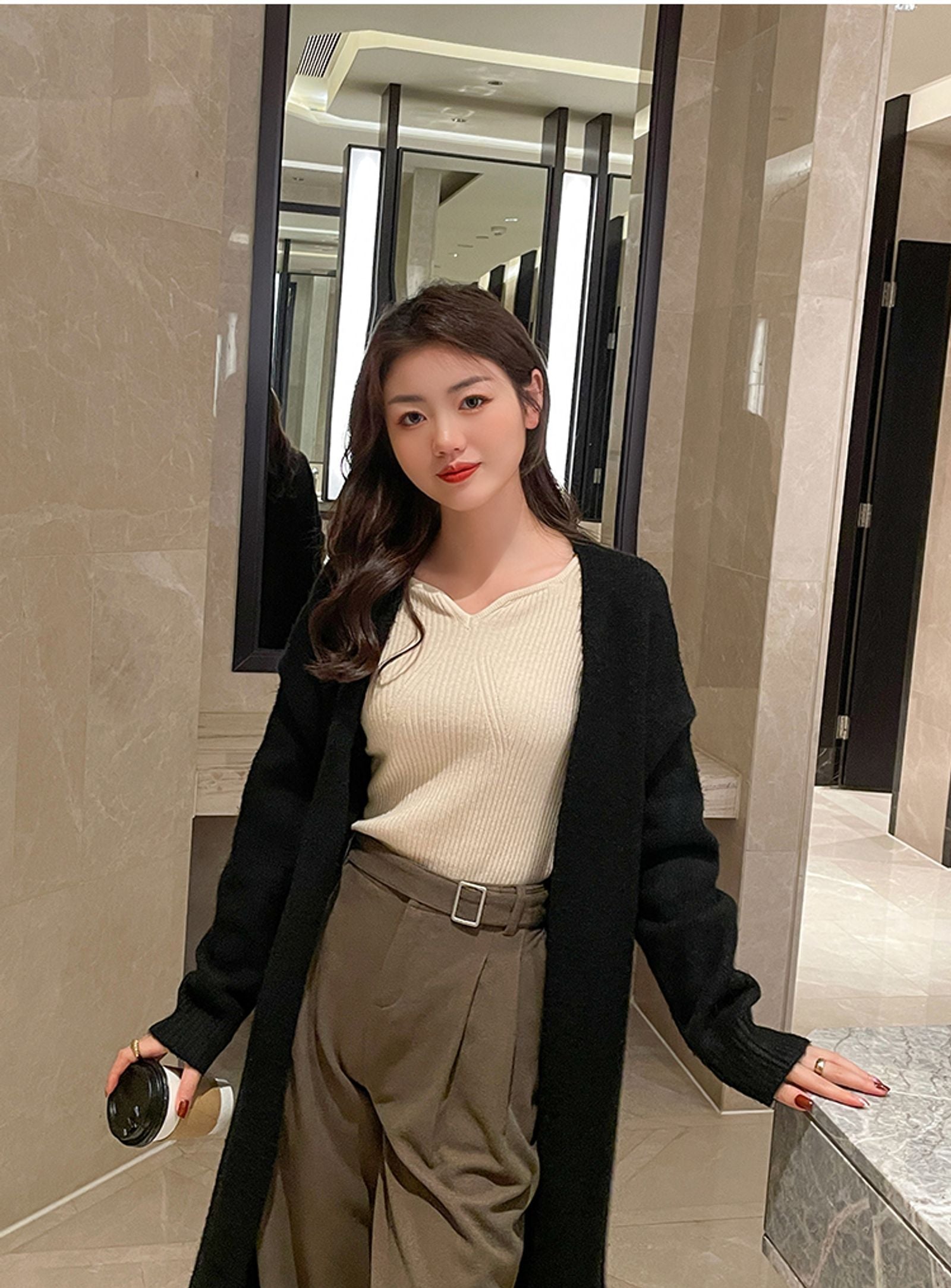 Chic V-Neck Knitted Ribbed Sweater for Women