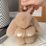 Yupsk 15cm Multi-Color Rabbit Fur Keychain for Women