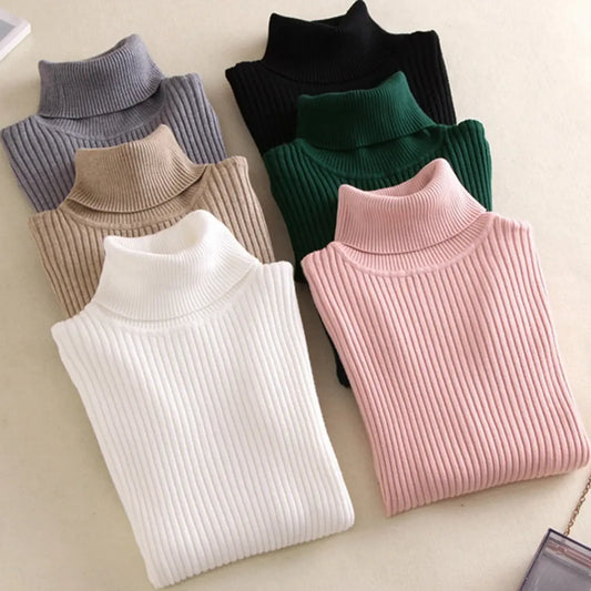 Casual Women's Knitted Turtleneck Sweater
