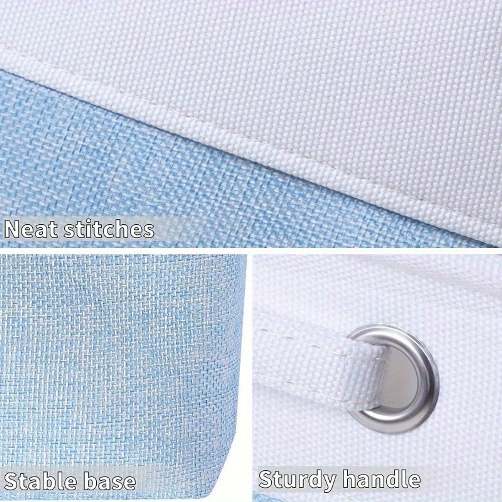 Foldable Linen Storage Bins with Handles for Organizing