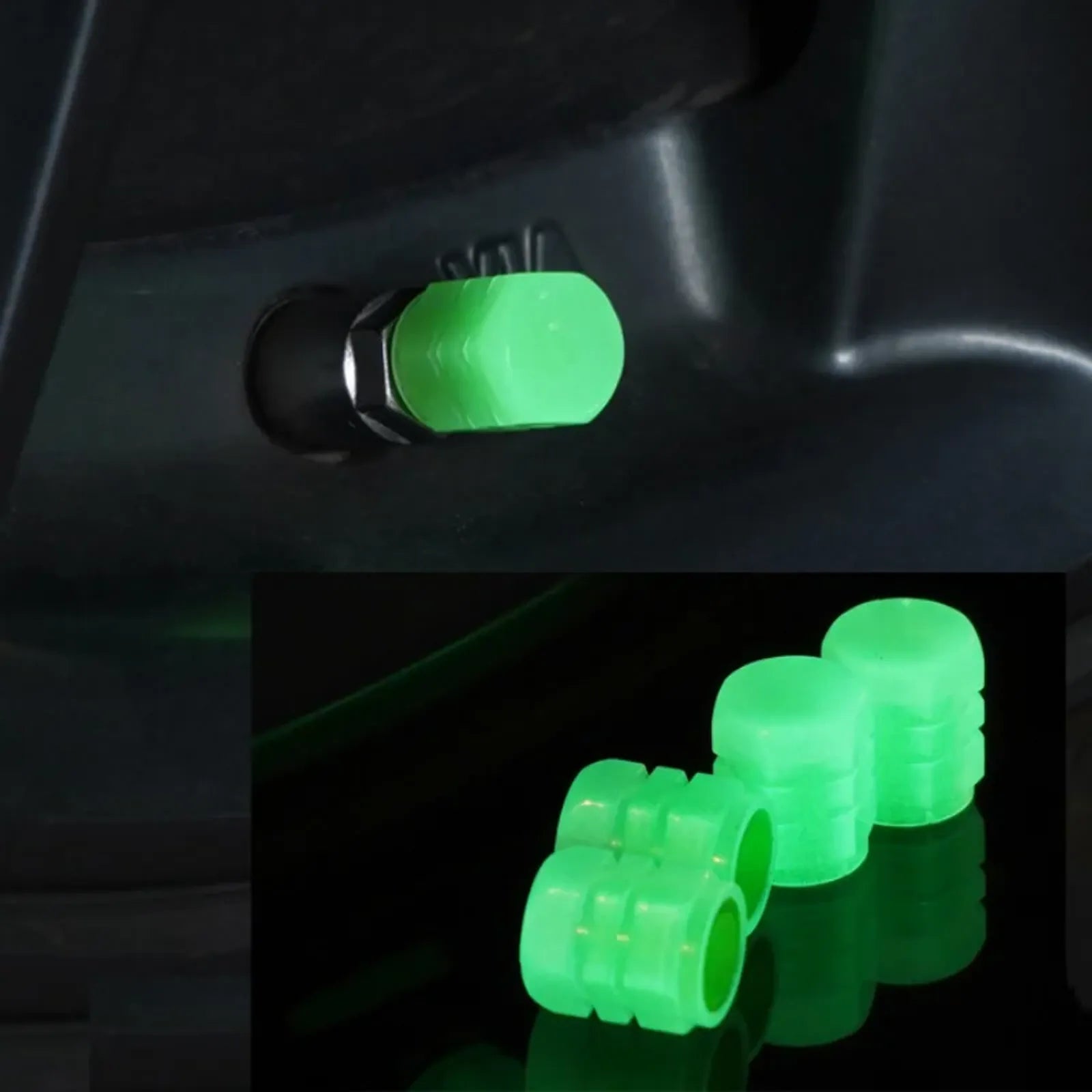 Luminous Car Tire Valve Caps - Fluorescent Glowing Decor