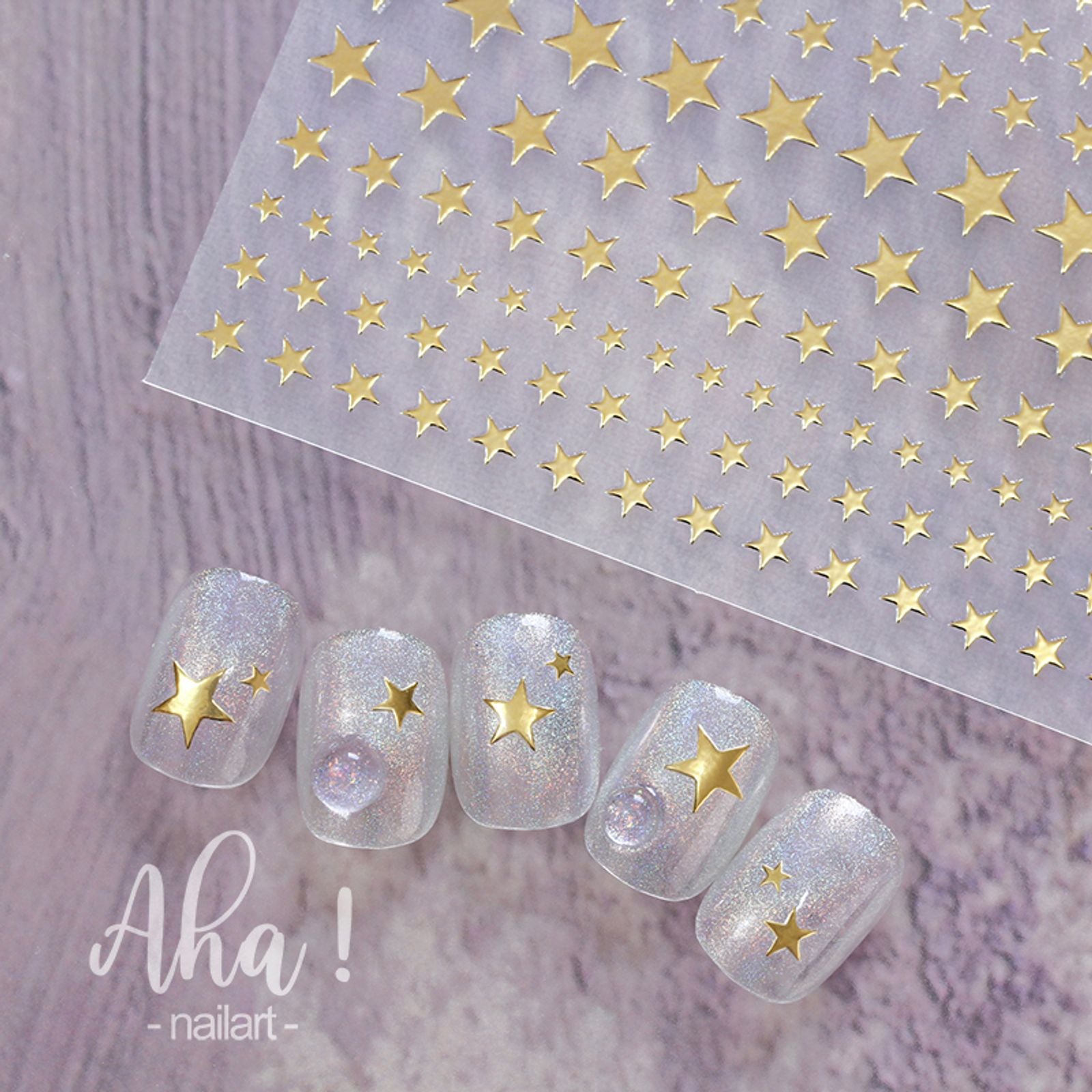 3D Crescent Moon Nail Stickers - White, Black, Gold, Silver