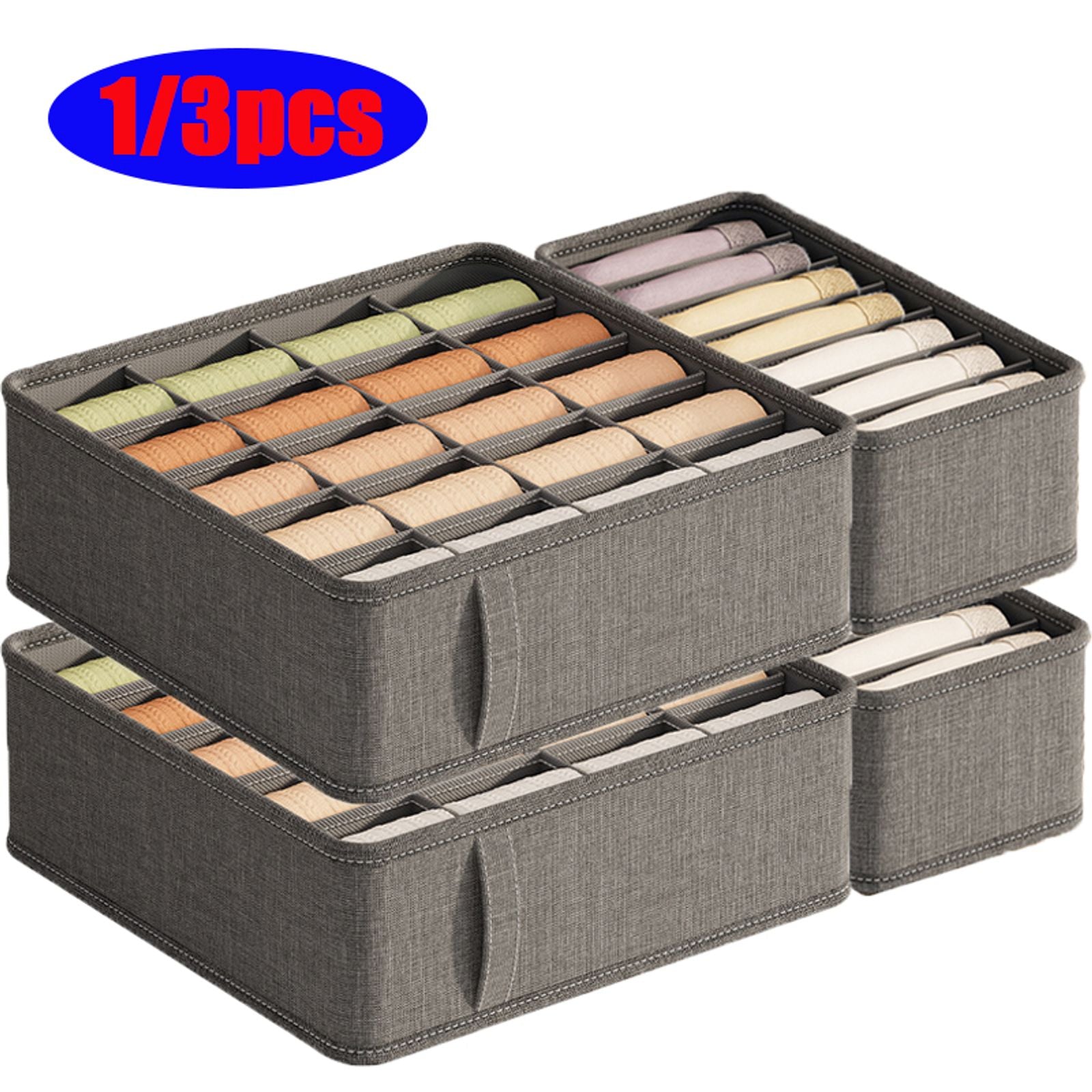 3PCS Cabinet Drawer Clothes Organizer for Underwear & Socks
