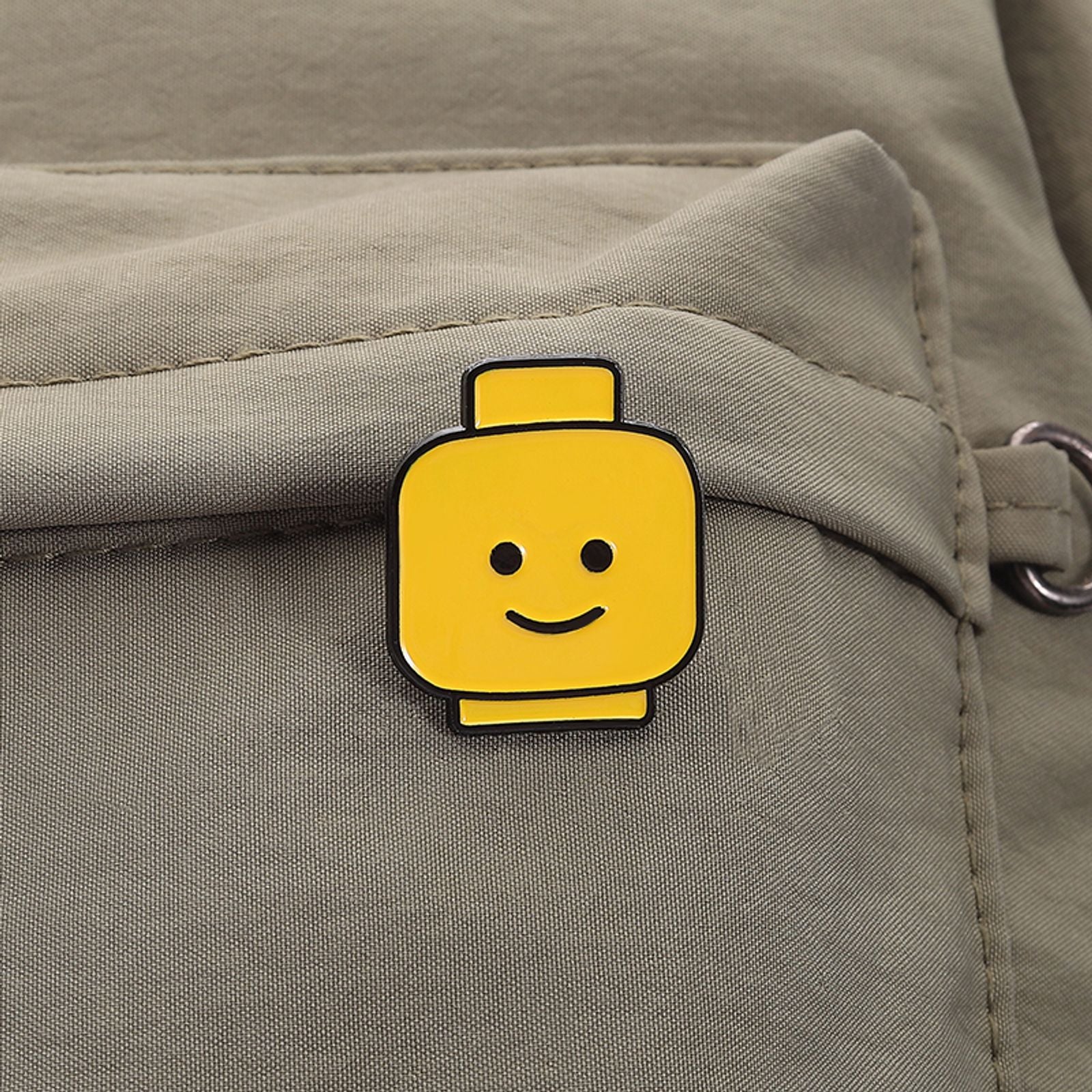 Funny Yellow Emoji Building Blocks Brooch Enamel Pin