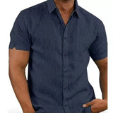 Men's Summer Cotton Linen Short Sleeve Shirts