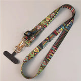 Retro Pattern Mobile Phone Clip Crossbody Lanyard