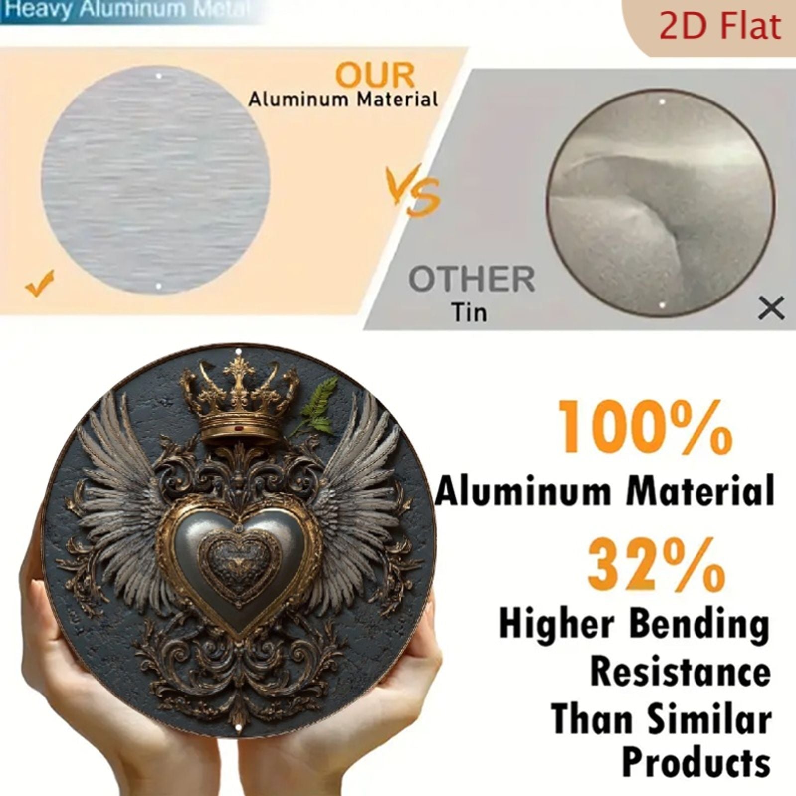 ShineHalo Heart Wing Metal Wall Art Decor