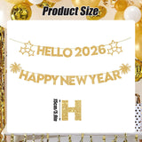 Glitter Happy New Year Gold Banner for 2026 Celebrations