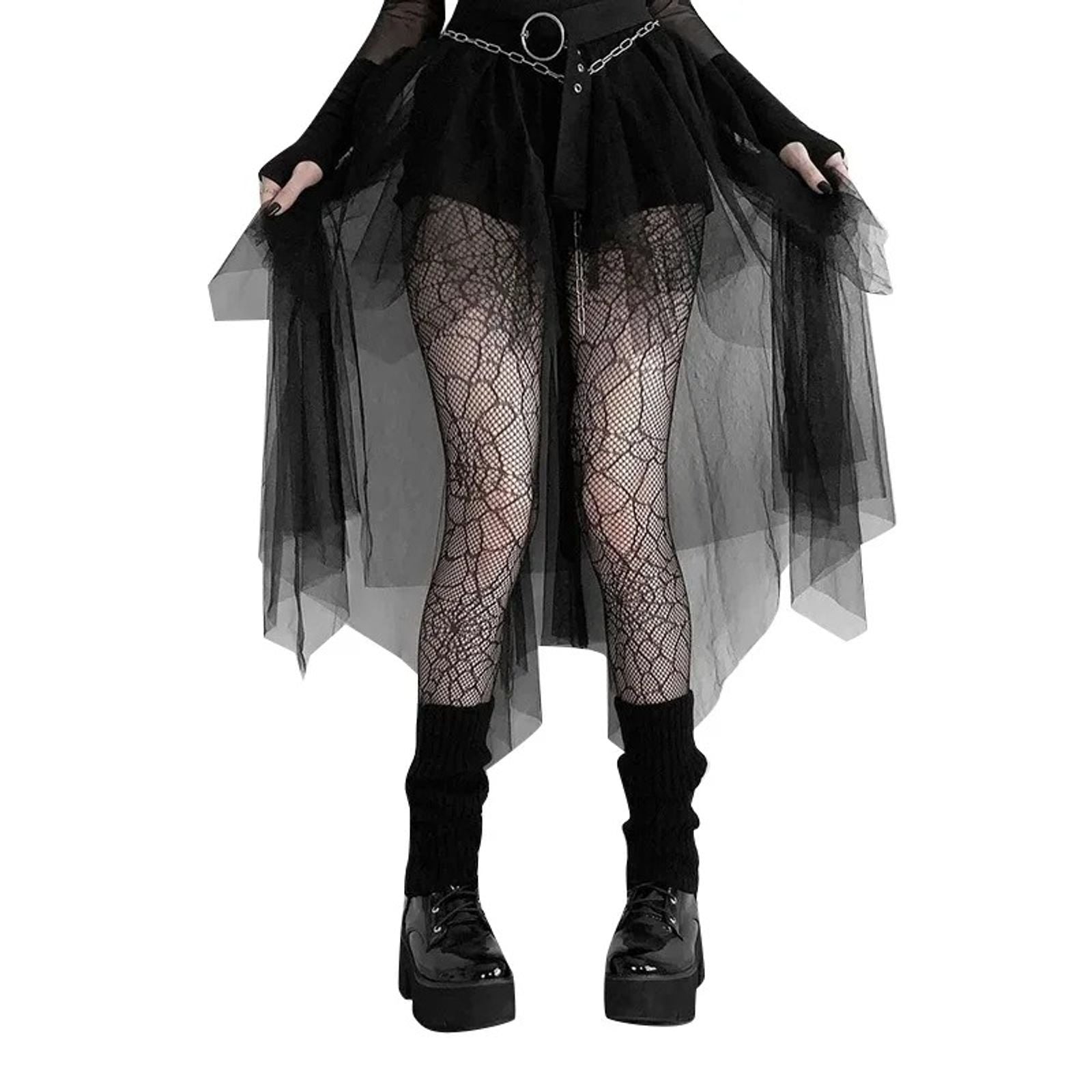 High-Waisted Irregular Skirt for Women - Gothic Style