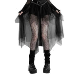 High-Waisted Irregular Skirt for Women - Gothic Style