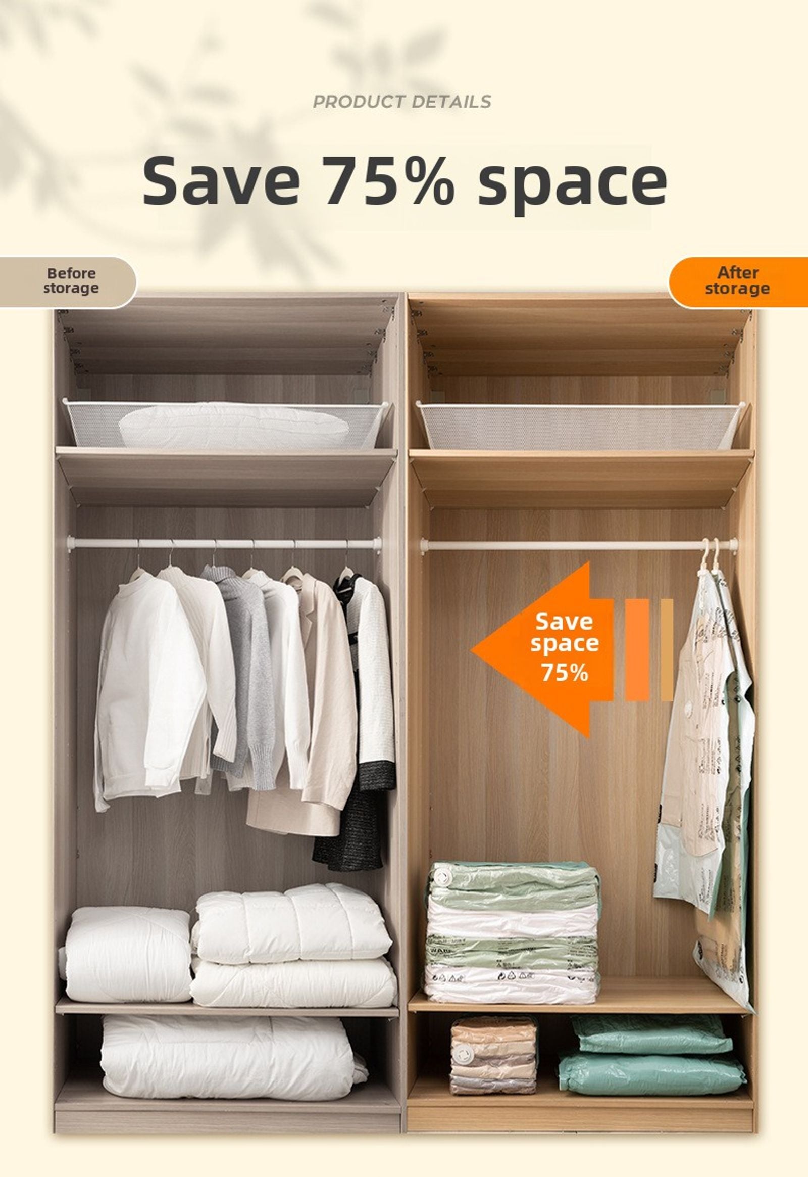 Large 3D Vacuum Compression Bags for Clothes and Quilts