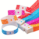 100/400pcs Fluorescent Numbered Wristbands - Multicolor Disposable Bracelets
