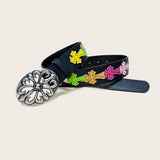 Unisex Luxury Designer Belt with Colorful Retro Punk Style