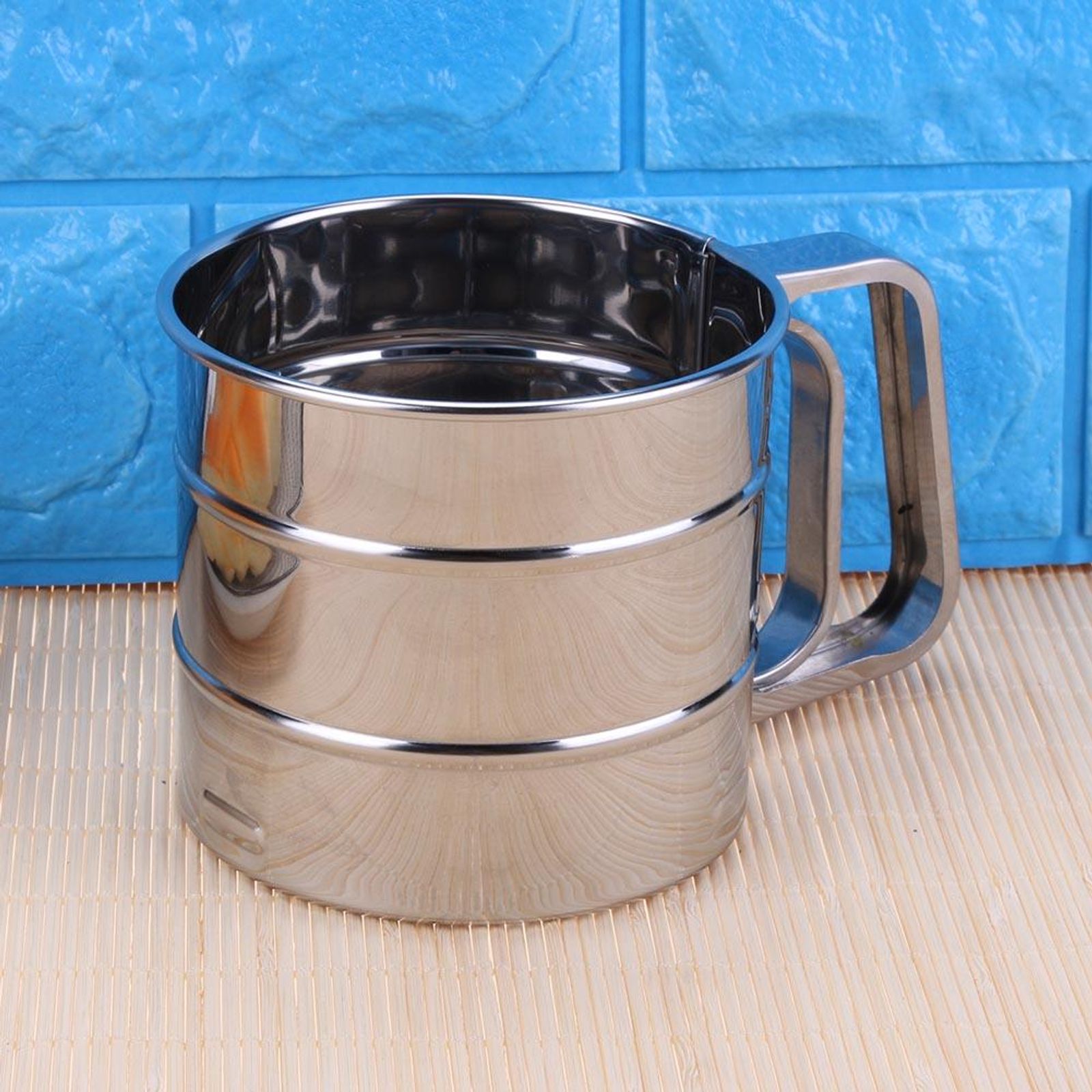 Multi-Function Stainless Steel Flour Sifter with Hand Press