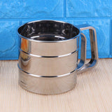 Multi-Function Stainless Steel Flour Sifter with Hand Press