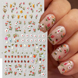 Cute Bee and Tulip Spring Nail Art Stickers - 1/2pcs