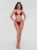 Women's Push-Up Bra Bikini Set - Solid Color Swimwear