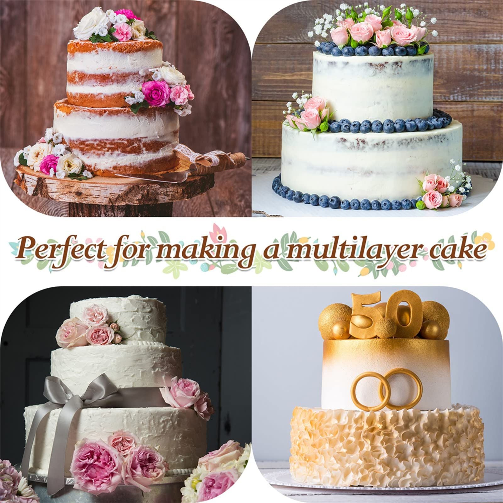 Nonstick Round Cake Pan Set - 4 to 12 Inch Aluminum Moulds