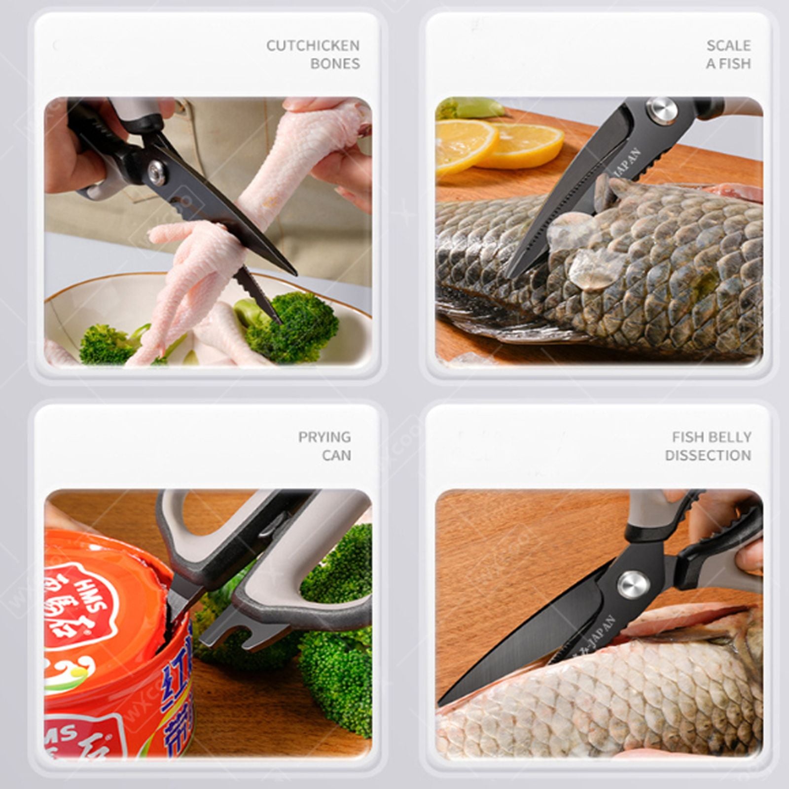 Kitchen Stainless Steel Scissors for Cooking and Barbecue