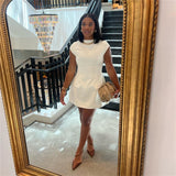 Womens Sexy Slim Fit Mini Dress - Black A-Line Spring Style