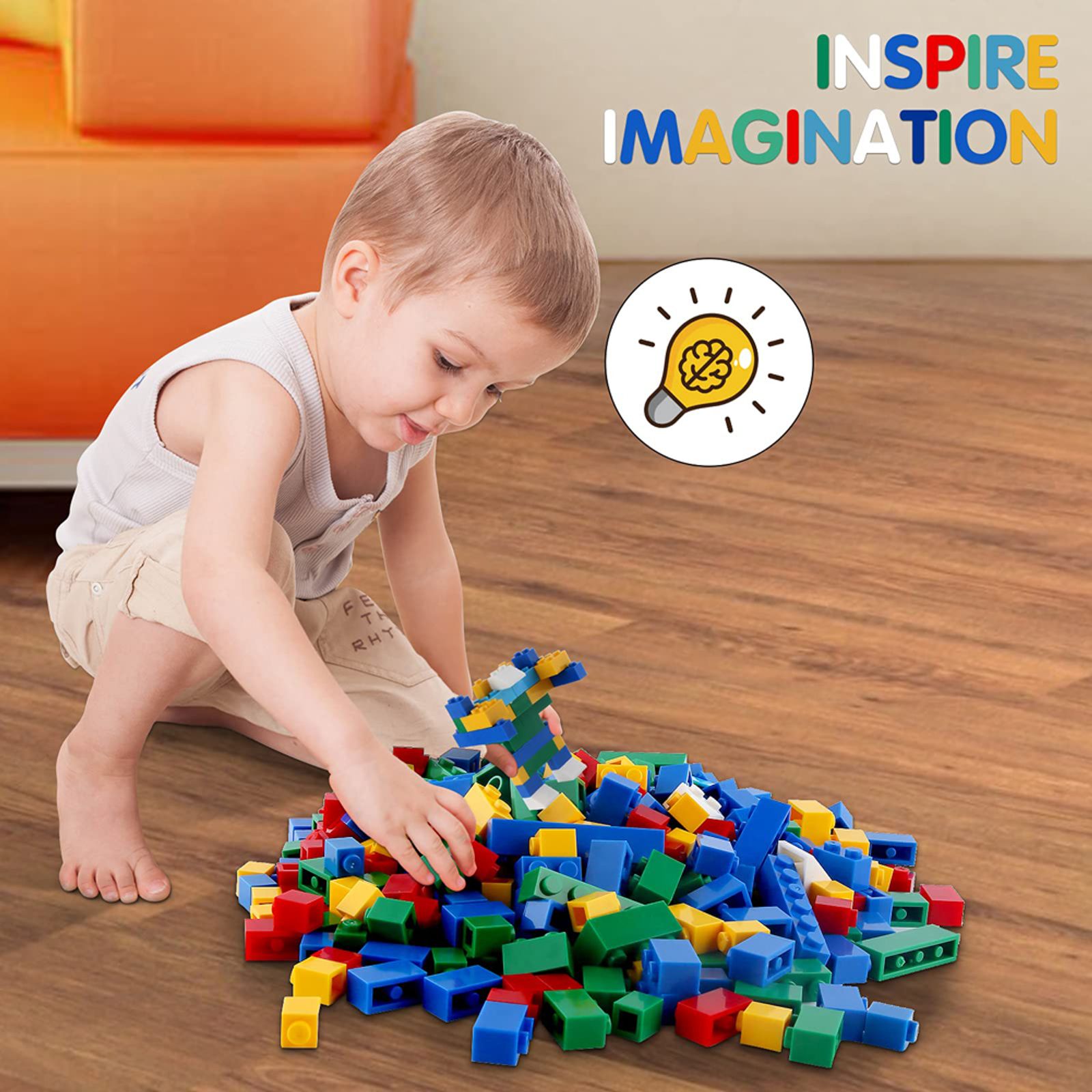 1000 Pieces Creative Building Blocks Set with Base Plate