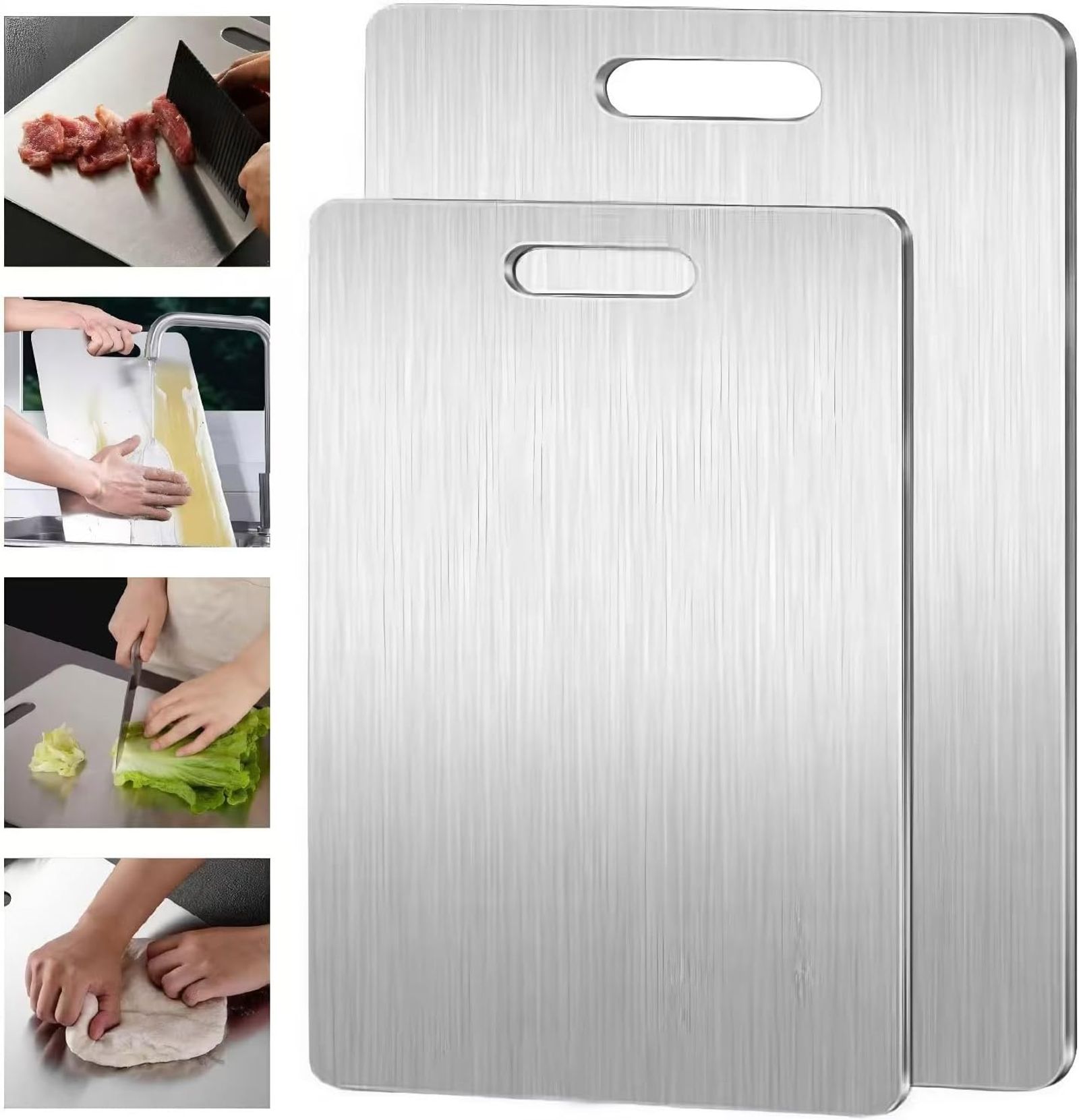 Thickened Double Sided Stainless Steel Chopping Board